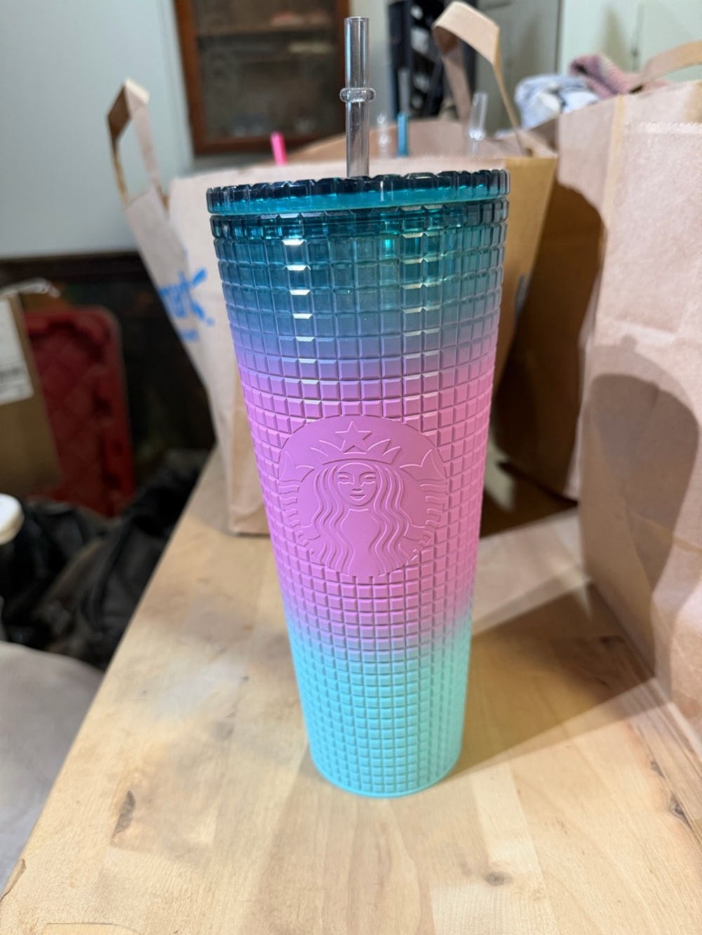 Starbucks Gradient Studded Tumbler - Teal, Pink, Purple